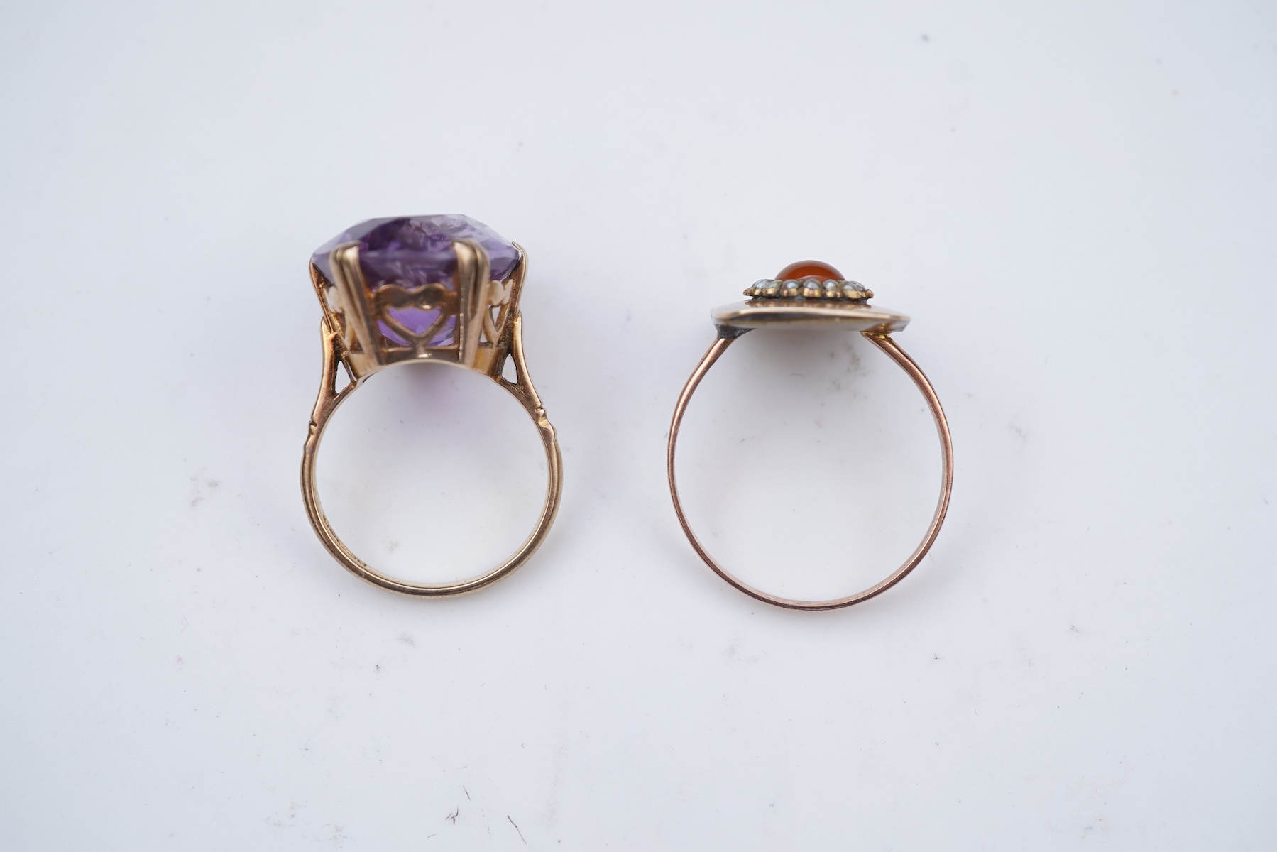 Three rings and a brooch